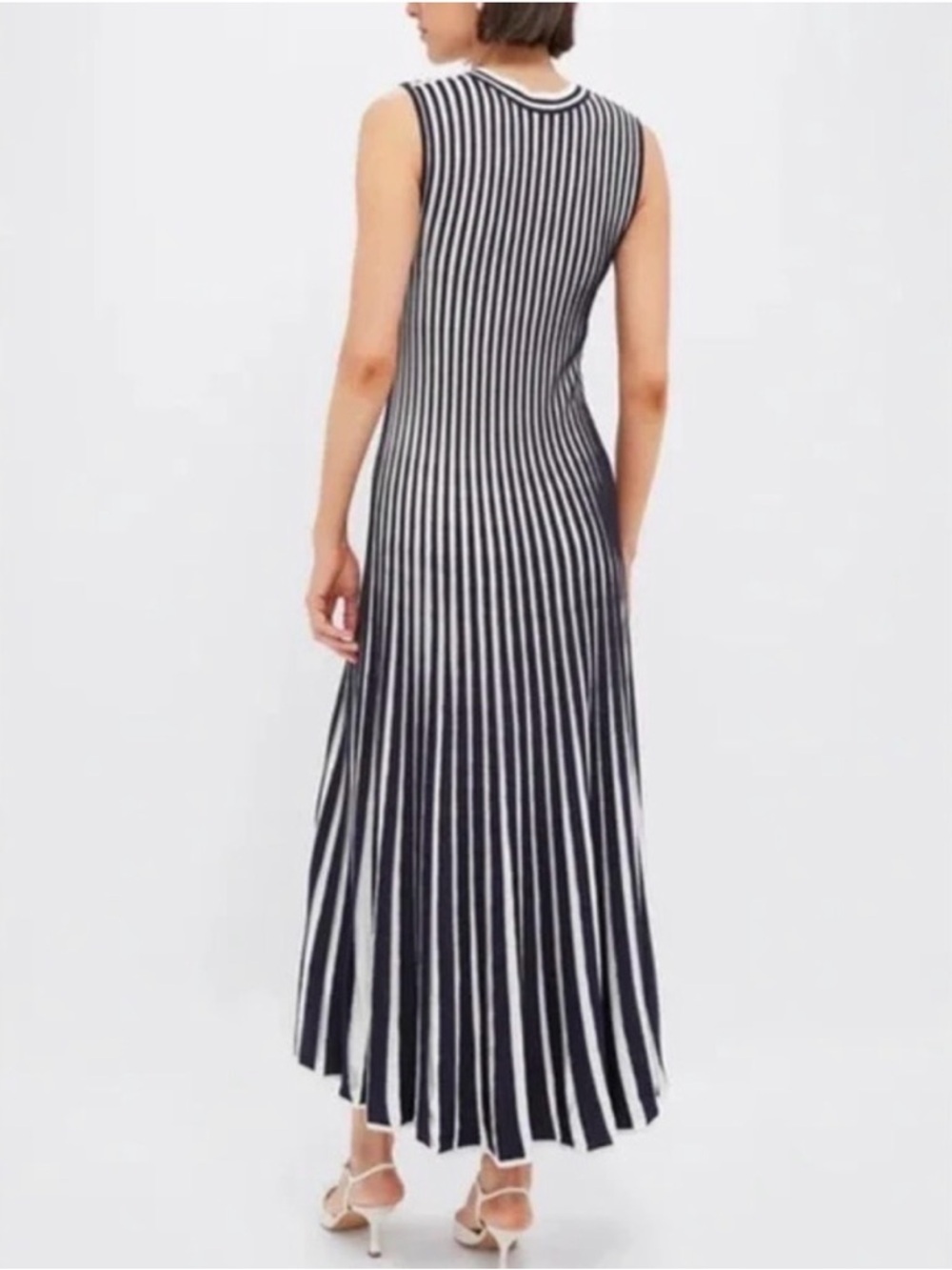 Tuckernuck Navy Blue and White Vertical-Stripe Knit Maxi Dress - Picture 2 of 8